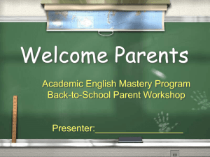 Back to School Powerpoint for AEMP Parent Centers
