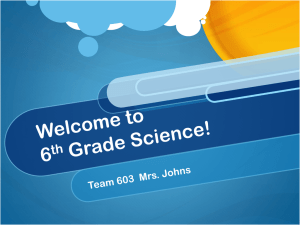 Welcome to 6th Grade Science!