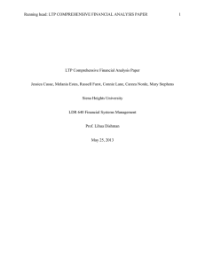 Learning Team Project: Comprehensive Financial Analysis Paper