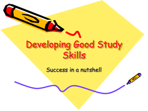 Developing Good Study Skills