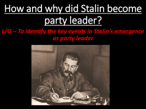 How did Stalin become party leader?
