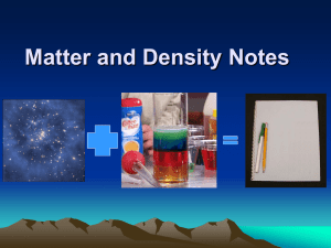 Matter and Density Notes