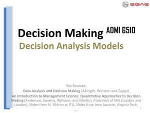 Decision Making Quantitative Models