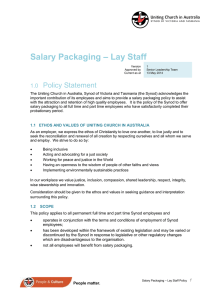 Salary Packaging Policy - Lay Staff