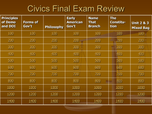 Civics Final Exam Review