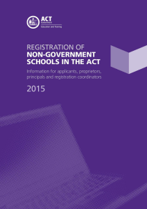 ACT Non-government School 2015 Registration Manual