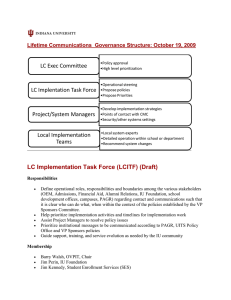 Project Team Organization & Responsibilities