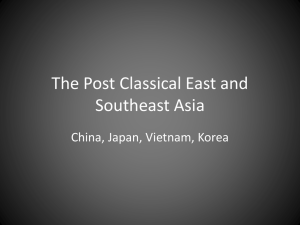 The Post Classical East and Southeast Asia
