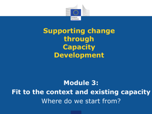Module 3: Fit to the context and existing capacity