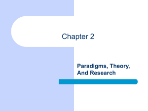 Chapter 2 Paradigms, Theory, And Research