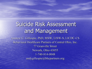 W-2 Suicide Risk Assessment and Management
