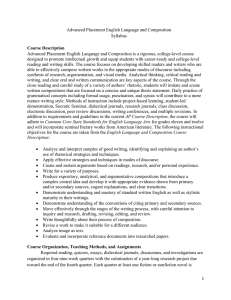 Advanced Placement English Language and Composition Syllabus