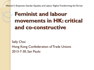 Feminist and labour movements in HK: critical and co
