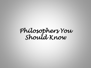 Philosophers to Know