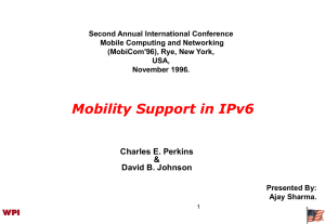 Mobility Support in IPv6