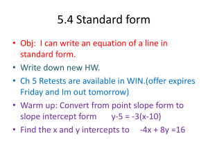 5.4 Standard form