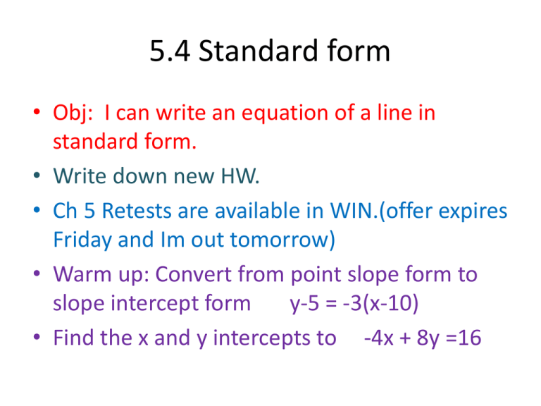 5 4 Standard Form