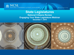 Engaging Your State Legislature Webinar, December 7, 2010