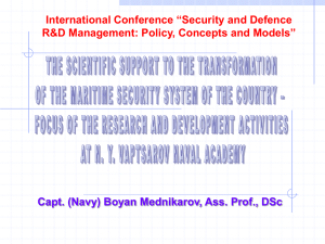 The Scientific Support to the Transformation of the Maritime Security