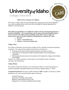 EDCI 321 - University of Idaho