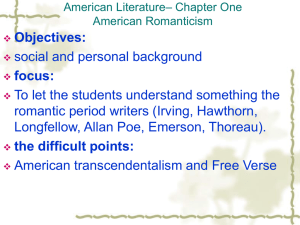 American Literature– Chapter One American Romanticism