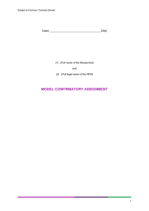Model Confirmatory Assignment