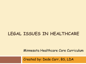 Legal Issues in Healthcare