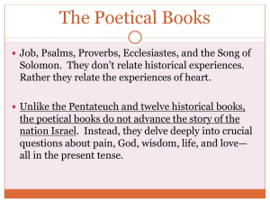 The Poetic Books - West London Church Of God