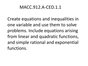 MACC.912.A-CED.1.1 Create equations and inequalities in one