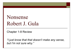 Nonsense Robert J. Gula