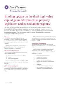 Briefing update on the draft high value capital gains tax residential