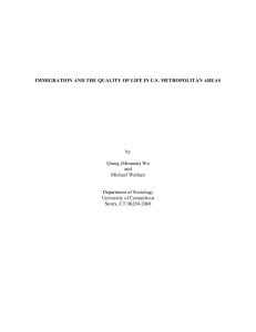 IMMIGRATION AND THE QUALITY OF LIFE IN U.S.