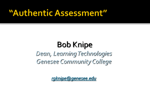“Authentic Assessment” - Erie Community College