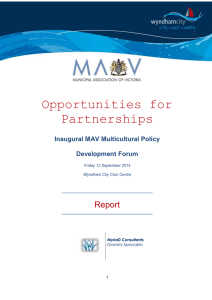 Opportunities for Partnerships - Municipal Association of Victoria