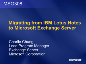 Migrating from IBM Lotus Notes to Microsoft Exchange Server