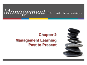 Chapter 2: Management -- Past and Present