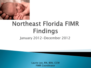 Northeast Florida FIMR Findings Jan-Dec 2012