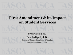 First Amendment & its Impact on Student Services