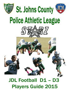 2﻿015 PAL JDL Player Book (D1-D3) - St. Johns Police Athletic League