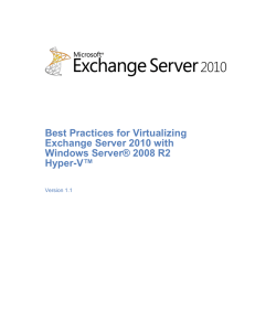 Best Practices for Virtualizing Exchange Server 2010 with Windows
