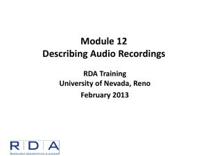 Module 12 - Describing Audio Recordings