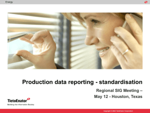 Standardisation of production data reporting