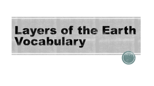 Layers of the Earth Vocabulary