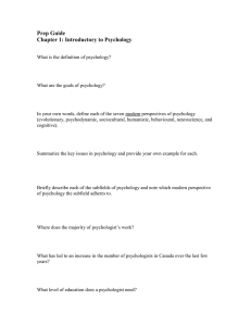 Prep Guide Chapter 1: Introductory to Psychology
