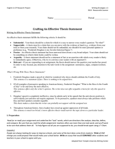 Crafting An Effective Thesis Statement