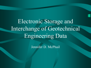 Electronic Storage and Interchange of Geotechnical Engineering Data