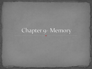 AP Chapter 9- Memory S12