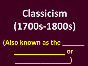 Classicism/Age of Reason