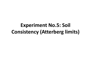 Experiment No.4: Soil Consistency (Atterberg limits)
