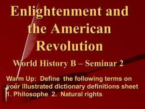 Enlightenment and the American Revolution
